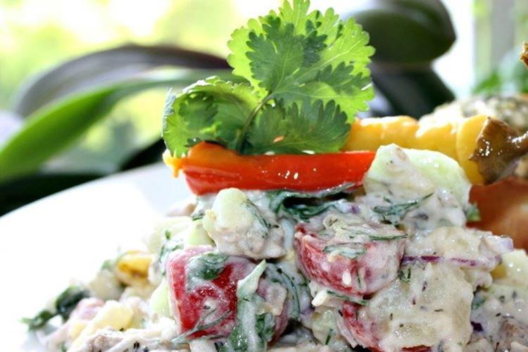 Картофельный салат с мясом