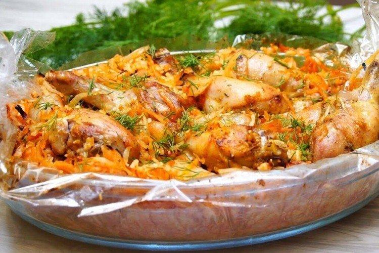 Курица с картошкой и капустой - Как приготовить курицу на Новый год рецепты