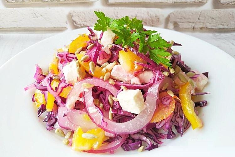 Салат из свежей капусты и феты - рецепты